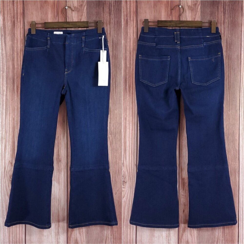 NWT Anthropologie Pilcro Womens Size 27 Blue Denim Flare Jeans Stretch